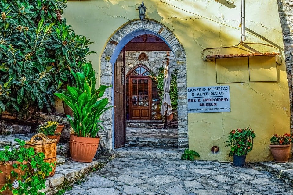 Cyprus, Kato Drys, Bee And Embroidery Museum, Entrance